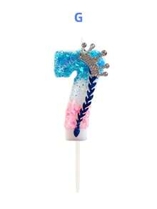 Snowflake Gradient Crystal Crown Blue Woven Style Birthday Number Candle, Autumn Decor, Souvenir, Camping, Kitchen, Christmas, Party Gift, Kitchenware, Home Decor & Accessories, Party Decoration & Supplies - View 10