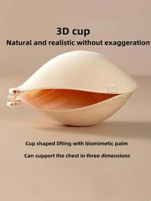 1pc Palm-Shaped Silicone Invisible Push-Up Breast Pads, 3cm Thick Self-Adhesive Strapless Bra Pads, Suitable For Small And Large Breasts, For Wedding Dresses, Evening Gowns, Parties And Daily Wear - Multicolor - View 3
