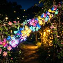 Solar Butterfly String Lights, Warm And Colorful Light Options, Perfect For Holiday Decoration, Creating Festive Atmosphere. Essential For Christmas, Thanksgiving And Halloween, Perfect For Yard And Party Decoration. - Butterfly String Lights - View 7