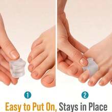 QKC 6pcs Transparent Soft Toe Separators, Comfortable Foot Care Pads, Suitable For High Heels And Sports Shoes Forefoot Cushions - Transparent White - View 5