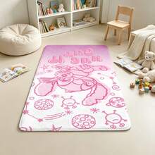 1pc Disney Stitch Printed Area Rug, Faux Rabbit Fur Surface With TPU Non‑Slip Back, Soft Fluffy Decorative Carpet For Living Room Bedroom Home Decor - Multicolor - View 3