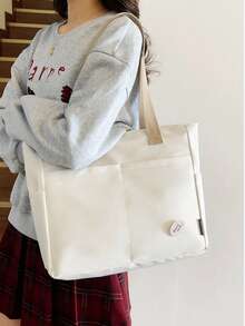 2026 New Minimalist Versatile Student Shoulder Bag Tote Bag For Class And Commute Casual Large Capacity Oxford Bag For Women - Multicolor - View 3