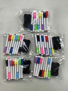 9pcs/Set 8-Color Whiteboard Markers With Eraser - Suitable For Office/Refrigerator/Calendar, Christmas/Halloween Card Making, Holiday Props - Multicolor - View 3