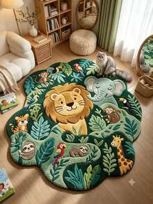 1pc Jungle Animal Floral Shaped Doormat, Christmas Gift, Door Mat, Small Rug, Welcome Mat, Carpet, Floor Mat, Outdoor Doormat, Kitchen Rug, Home Decor, Front Door Mat, Area Rug, Outdoor Mat - Multicolor - View 2