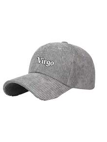 12 Zodiac Signs Corduroy Baseball Cap, Adjustable Unisex Casual Hat, Perfect For Festival, Party, Daily Wear, Unisex Fashion Accessory Gift - Light Grey - View 11