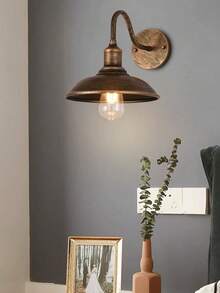 American Retro Loft Industrial Style Wall Lamp Shade For Villa, Courtyard, Outdoor Wall, Restaurant, Bar Decorative Lighting. Includes Shade And Base Only, No Cables - Slim Wall Sconce - View 1