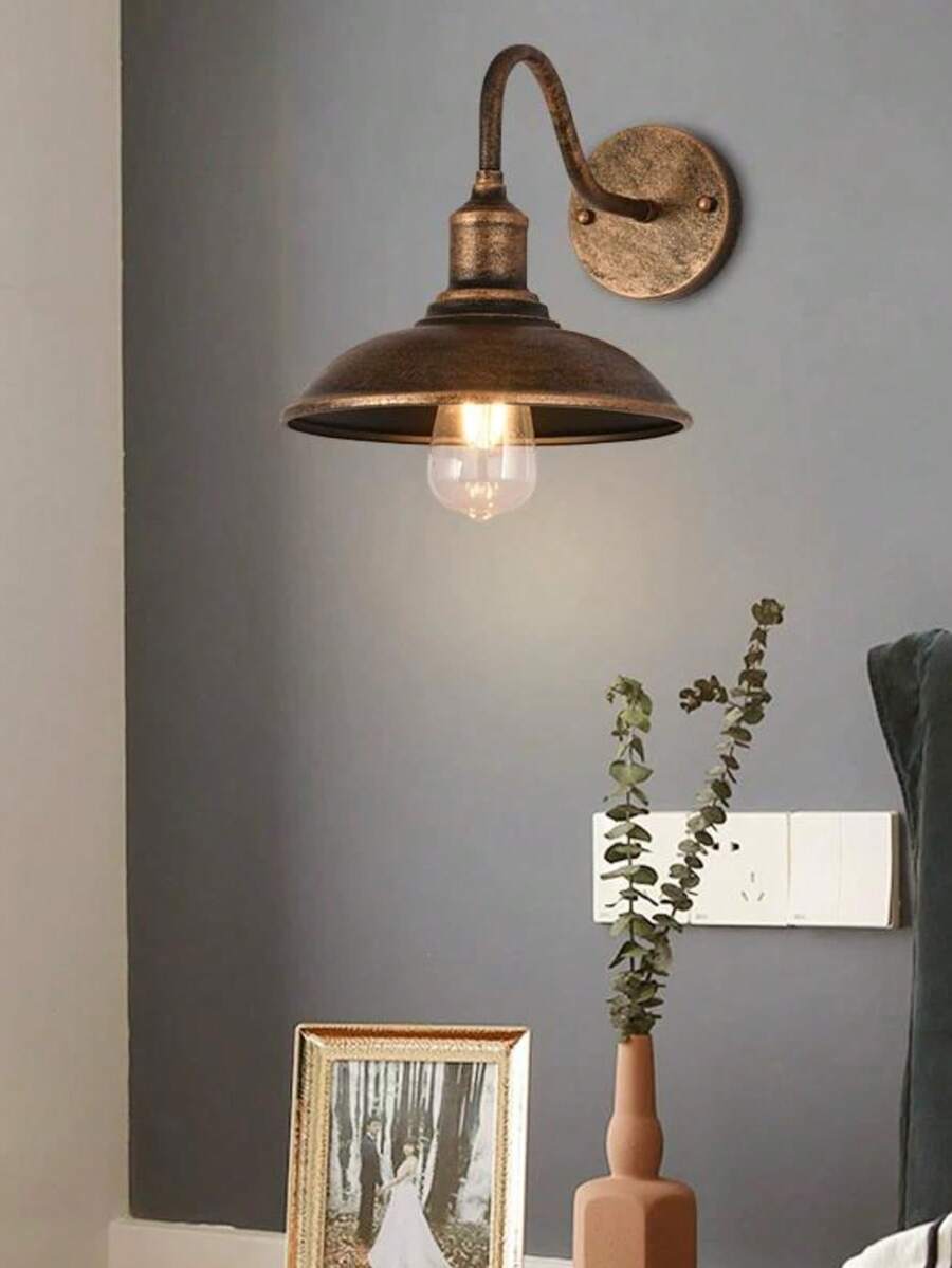 American Retro Loft Industrial Style Wall Lamp Shade For Villa, Courtyard, Outdoor Wall, Restaurant, Bar Decorative Lighting. Includes Shade And Base Only, No Cables - Slim Wall Sconce - View 1