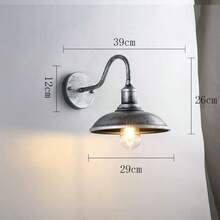 American Retro Loft Industrial Style Wall Lamp Shade For Villa, Courtyard, Outdoor Wall, Restaurant, Bar Decorative Lighting. Includes Shade And Base Only, No Cables - Slim Wall Sconce - View 4