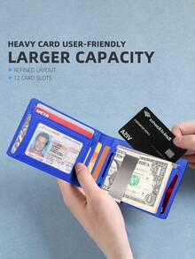 HOVI'S Men's Wallet Anti-Theft Slim Wallet For Men & Card Holder For Men With Clip Fashion Thin Multifunction Men Credit Card Holder Front Pocket Wallet - Multicolor - View 4