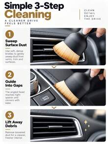 1pc Car Cleaning Brush-Super Soft Bristles, Gentle Cleaning, Multifunctional Dust Removal Tool For Car Interior, Deep Cleaning Of Hard-To-Reach Areas, Necessary Car Care Accessories. - A - View 8
