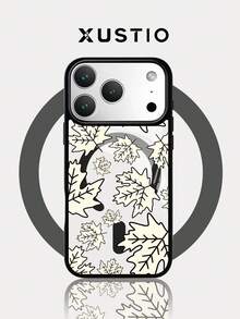 XUSTIO Autumn Maple Leaf Magnetic Phone Case, Full Coverage Shockproof Anti-Drop, 2 Colors Available, Compatible With Apple 12 13 14 15 16 17 18 Pro ProMax Plus, Daily Commute Holiday Gift Highly Attractive Protective Cover - Black - View 2