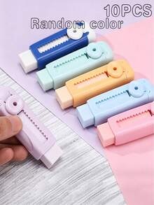 Cartoon Candy Color Replaceable Core Push-Pull Eraser, Suitable For Office, Studio, Home And School, Great Gift For New Year Or Back To School Season. Multiple Styles, Randomly Shipped - A - View 10