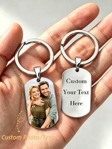1pc Customized Photo Keychain, Engraved Colorful Image Keychain, Anniversary Gift, Personalized Photo & Text Keychain, Unique Keychain, Boyfriend Gift, Girlfriend Creative Gift, Valentine's Day Gift, Halloween, Christmas Gift, Father's Day Gift, Family Gift - Multicolor - View 13