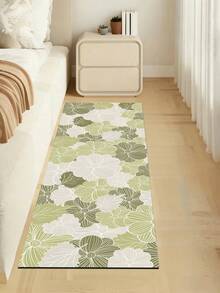 1pc Mori Style Light Green Hand-Painted Floral Diatomaceous Earth Mat, Rubber Non-Slip Bottom Oil-Resistant, 3.5mm Cuttable, Fresh Plant Style, Kitchen Countertop Multi-Scene Absorbent Decorative Pad - Multicolor - View 7