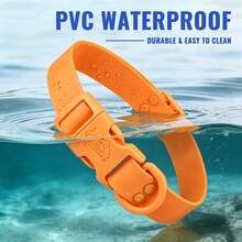 PVC防水狗狗項圈頸帶，適用小型、中型、大型犬，防逃脫寵物用品狗項圈 - 橘色 - 查看 3