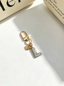 1pc Sparkling Rhinestone Inlaid 26 Letters Heart Pendant Car Key Bag Charm Necklace Friendship Couple Gift - Random Styles - View 32