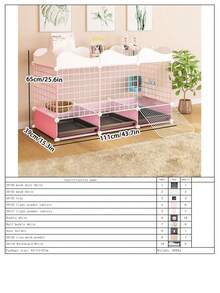 Large Indoor Rabbit Cage Home Nest Space New Style Anti-Urine Splash Automatic Waste Cleaning Rabbit Hutch - Multicolor - View 10
