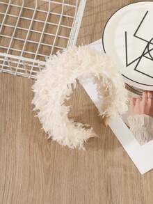 1pc Fluffy Fringe Wide Headband For Women,Elegant Solid Color Hair Accessory For Daily Date & Holiday - Multicolor - View 9