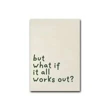 1pc But What If It All Works Out Wall Art, Minimalist Affirmation Print, Green Quote Poster, Motivational Typography Decor, Therapy Office Art - Word - View 8