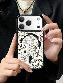 XUSTIO Autumn Maple Leaf Magnetic Phone Case, Full Coverage Shockproof Anti-Drop, 2 Colors Available, Compatible With Apple 12 13 14 15 16 17 18 Pro ProMax Plus, Daily Commute Holiday Gift Highly Attractive Protective Cover - Black - View 8