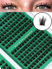 336 Clusters DIY Cluster False Eyelashes, Wispy Fluffy Individual Lashes, Multi-Layered Volume Fake Eyelashes, Soft Thin Band Lashes For Custom Eye Makeup, Suitable For Beginners Daily & Party Makeup - View 3