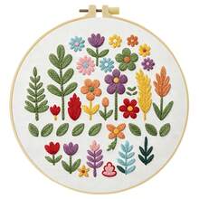 1PC 15*15cm/5.9*5.9in 20*20cm/7.9*7.9in,A Beautiful Bouquet Embroidery Kit, DIY Handmade Embroidery Set For Adult Beginners, Home Gift, Women's Sewing Gift, Including User Manual, Printed Pattern Fabric, Embroidery Frame, Needle And Thread. - 20X20CM - View 16