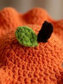 1pc Pet Hat Orange Knitted Cat Hat, Cute Handmade Crochet Halloween Costume Accessories, Soft Ruffled Pet Headpieces For Cats And Dogs' Birthday Party Photo Props, Fun Holiday Role-Playing Hats - Multicolor - View 7