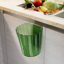 1pc Wall-Mounted Trash Can, 16 * 16.5cm Transparent Plastic Hanging Garbage Bin, Space-Saving Waste Container With Hook Design For Kitchen Cabinet, Bedroom, Office, Bathroom & Home Use - Multicolor - View 14