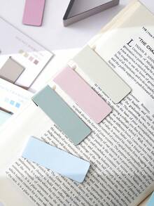 Mordant Tone Magnetic Bookmarks, Soft Magnetic Page Clips, Solid Color Block Design Reading Markers, 4 Styles Stationery Suitable For Students And Book Lovers - Morandi Colors - View 12
