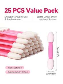 25PCS Nail Art Sponge Magic Wand Double-Ended Sponge Brush Gradient Nail Art Brush Hand Clip Rhinestone Brush - Pink - View 6