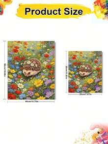 DIY Digital Oil Painting Kit - Hedgehog In The Flower Bushes, Beginner Canvas Art Handmade Painting Craft, Home Decor For Living Room, Bedroom, Holiday Gift, Includes Painting Tools. - Sets - View 9