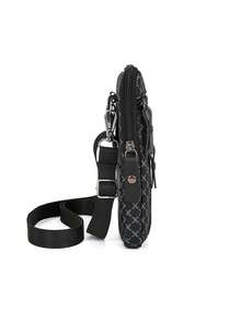 Vintage Floral Multifunctional Waist Bag For Men's Outdoor Cycling, Portable Mobile Phone Bag, Multi-Layer Zipper Storage, Lightweight Crossbody Bag - Black - View 4