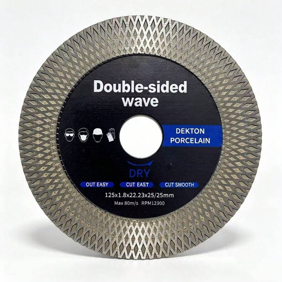 Diamond Saw Blade, Mesh Wave Saw Blade, Grinding And Cutting Disc, Suitable For: Grinding And Cutting Of Vitrified Tiles/Ceramics/Tiles, Specification: 125mm, Suitable For Marble Processing Machine/Polishing Machine - A - View 1