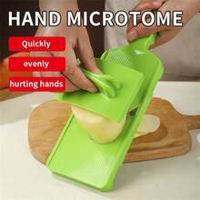 V-Shaped Kitchen Slicer, Handheld Vegetable Slicer With Hand Protection, Metal Blade, Suitable For Potatoes, Cucumbers, Carrots, Cabbage, Easy To Clean And Store - Multicolor - View 8