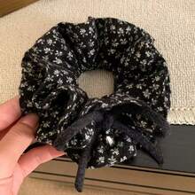 1pc Korean Style Autumn/Winter Ditsy Floral Large Scrunchie Bow Hair Tie High Elasticity Hair Band Hair Accessory For Women - Multicolor - View 4