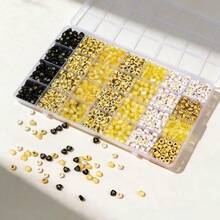 840pcs Multicolor Acrylic Alphabet Letter Beads Set With Storage Box, A-Z Gold Print Letter Spacer Beads For DIY Bracelet Necklace Keychain Jewelry Making Crafts - Multicolor - View 18