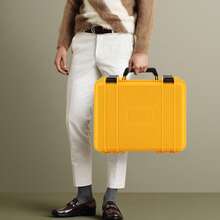 HaroldDol Watch Storage Box With 12 Slots Portable Plastic Suitcase Display Case With Latch, Shockproof ( Yellow )[Ideal Daily Accessory] - Yellow@FSLMGF8WWDFKH - View 9
