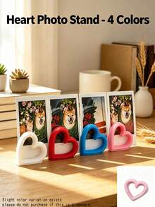 2pcs Heart-Shaped Desktop Photo Clips, Compact Instant Photo Card Display Holders, Add Romantic Atmosphere To Home And Desk, Perfect For Preserving Precious Moments, Ideal For Storing Travel Souvenir Photos And Postcards - Multicolor - View 3