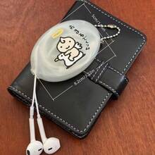 Cute Cartoon Angel Mini PVC Earphone Storage Pouch, Portable Oval Coin Purse Charm, Small Gift For Earphones - Clear - View 6