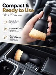1pc Car Cleaning Brush-Super Soft Bristles, Gentle Cleaning, Multifunctional Dust Removal Tool For Car Interior, Deep Cleaning Of Hard-To-Reach Areas, Necessary Car Care Accessories. - A - View 4