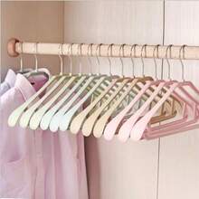 10pcs Wide Shoulder Non-Slip Thick Hangers, Rotating Hook, Extra Thick Wide Hangers, Space-Saving, Suitable For Suits, Sweaters, Dresses, Pants - Multicolor - View 6
