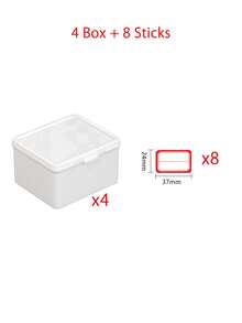 Minimalist White Photocard Storage Box With Lid, Stackable Plastic Card Organizer For K-Pop Photocards Stickers & Small Items, Ins Style Desk Storage With Free Label Stickers, Warm Neutral Desk Decor For Students Collectors - View 13