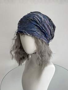 1pc Retro Tie Dye Ripped Hole Hat, Y2K Avant-Garde Girl Style, Multifunctional Holiday Accessory - Multicolor - View 8