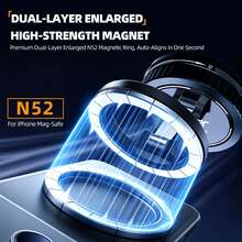 ACER MC11B1 Magnetic Car Phone Mount Vacuum Suction Metal Material Suction Cup Dashboard Anti-Shake Navigation Phone Holder Rotatable Foldable Portable Multi-Functional Universal Heavy-Duty Strong Adhesive Large Magnetic Force - Black - View 5