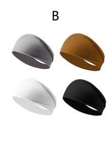 4pcs Women's Non-Slip Headbands, Girls Elastic Headbands, Running Headbands, Sweat-Absorbing Yoga Headbands - Multicolor - View 13