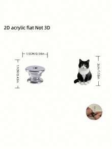 2/1pc Cute Black Cat Pattern Toilet Flush Button, Decorative & Functional Toilet Tank Presser, Nail Protector, Perfect For Bathroom Upgrade, Cute Black Cat Pattern Toilet Flush Button, Toilet Press Converter - Multicolor - View 4