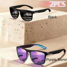 2PCS Fashion Classic Square Glasses Multi Color Combination Unisex Style, Suitable For Fishing, Travel, Vacation, And Summer Beach Use, Daily Wear - 2PCSF733-5 - View 12