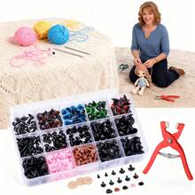 100/560Pcs Plastic Safety Screw Eyes Triangle Noses Kit, Including Mounting Pliers, Locking Washers And Storage Box, DIY Handcraft Supplies For Crochet Stuffed Animals & Dolls - Multiple Styles - View 5
