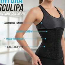 Cinta Modeladora de Alta Compressão para Mulheres, Modelador para Cintura e Barriga, Suporte Abdominal para Uso Diário e Fitness  > - Preto - Visão 7