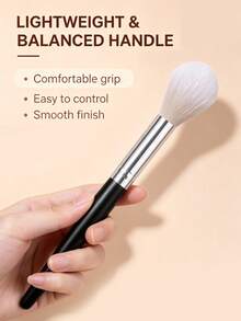 1pc Soft Blush Brush, Multi-Functional Powder Brush, Contour Brush, Highlighter Brush, Practical Makeup Brush For Beginners - Black - View 7